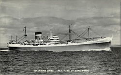 M.V. "City of Cape Town" - Ellerman Lines Boats, Ships Postcard Postcard