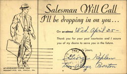 "Salesman Will Call" - Trimalloy Quality Aluminum Extrusions Boston, MA Postcard Postcard