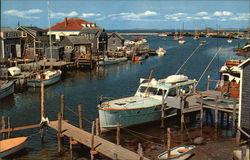 The Basin, Landlocked Harbor of Menemsha Fishing Village on Picturesque Martha's Vineyard Island Postcard