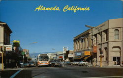 Park Street and Central Avenue Alameda, CA Postcard Postcard