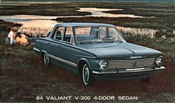 1964 Valiant V-200 4-Door Sedan Cars Postcard Postcard