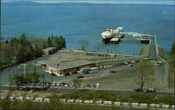 Bar Harbor Terminal with Yarmouth-Bar Harbor Ferry "Bluenose" in Dock Postcard