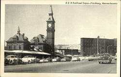 B & M Railroad Depot Postcard