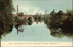 Blackstone River from Exchange Street Bridge Pawtucket, RI Postcard Postcard Postcard