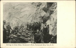 Drilling for Great Blast, Henderson's Point, Portsmouth Navy Yard New Hampshire Postcard Postcard Postcard