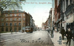 Main Street from Court Square Springfield, MA Postcard Postcard Postcard