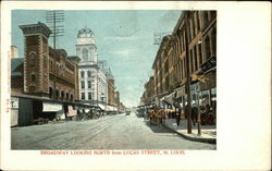 Broadway, Looking North from Lucas Street Postcard