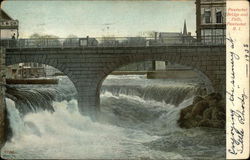 Pawtucket Bridge and Falls Postcard