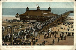 Pier and Pavilion Long Beach, CA Postcard Postcard Postcard