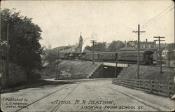 Athol R.R. Station Looking from School Street Massachusetts Postcard Postcard Postcard