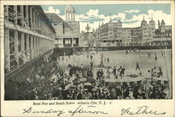 Steel Pier and Beach Postcard