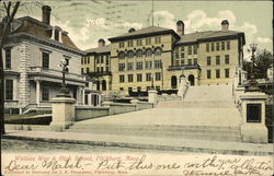 Wallace Way & High School Postcard