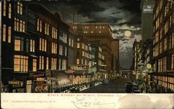 State Street by Night Chicago, IL Postcard Postcard Postcard