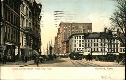 Main Street North from City Hall Hartford, CT Postcard Postcard Postcard