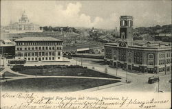 Central Fire Station and Vicinity Postcard