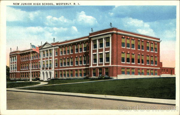 New Junior High School Westerly, RI Postcard