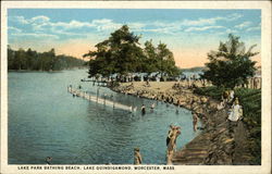 Lake Park Bathing Beach, Lake Quinsigamond Worcester, MA Postcard Postcard Postcard