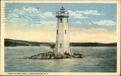 Loon Island Light, Lake Sunapee, N.H. New Hampshire Postcard Postcard Postcard