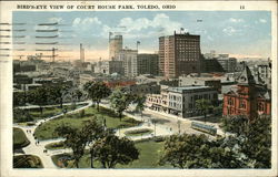 Bird's-Eye View of Court House Park Postcard