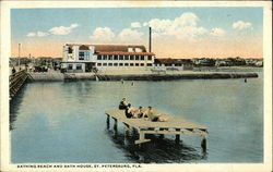 Bathing Beach and Bath House Postcard