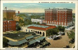 Princess Martha Hotel, post Office and Suwannee Hotel Postcard