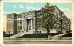 Street View of High School Attleboro, MA Postcard Postcard Postcard