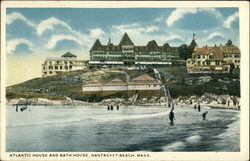 Atlantic House and Bath House, Nantaskett Beach Hull, MA Postcard Postcard Postcard