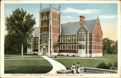 Bowdoin College - Hubbard Hall, The Library Brunswick, ME Postcard Postcard Postcard