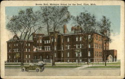 Brown Hall - Michigan School for the Deaf Flint, MI Postcard Postcard Postcard