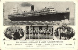 On Shipboard - Merchants & Miners Transportation Co. Postcard