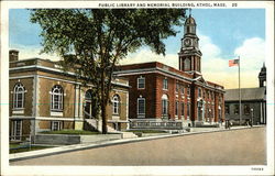 Public Library and Memorial Building Athol, MA Postcard Postcard Postcard