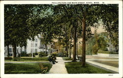 Philips Park and Main Street Postcard