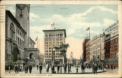 Main Street Looking South Worcester, MA Postcard Postcard Postcard