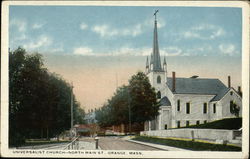 Universalist Church, North Main Street Orange, MA Postcard Postcard Postcard