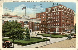 Public Library and Y.M.C.A. Brockton, MA Postcard Postcard Postcard