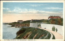 Cliff Walk showing The Breakers Newport, RI Postcard Postcard Postcard