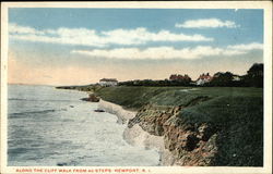 Along The Cliff Walks From 40 Steps Newport, RI Postcard Postcard Postcard