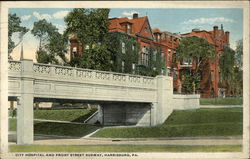 City Hospital and Front Street Subway Postcard