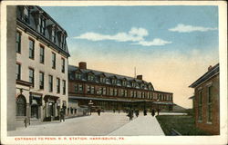 Entrance to Penn R.R. Station Postcard