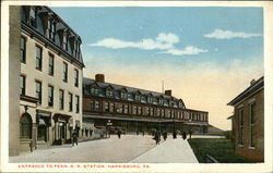 Entrance to Penn. R. R. Station Postcard