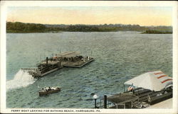 Ferry Boat Leaving For Bathing Beach Harrisburg, PA Postcard Postcard Postcard