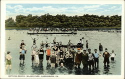 Bathing Beach, Island Park Postcard