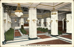 Lobby, New Washington Hotel Seattle, WA Postcard Postcard Postcard