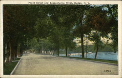 Front Street and Susquehanna River Owego, NY Postcard Postcard Postcard