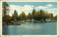 Castle Island Belgrade Lakes, ME Postcard Postcard Postcard