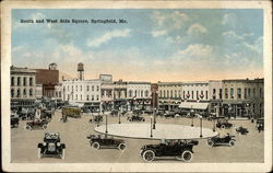 Street View of South and West Side Square Springfield, MO Postcard Postcard Postcard