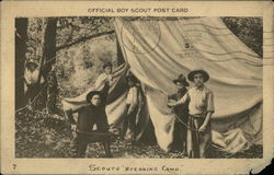 Scouts Breaking Camp Postcard