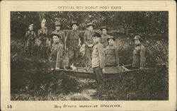 Boy Scouts Improvising Stretcher Postcard Postcard Postcard