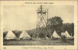 Camp & Signal Tower Boy Scouts Postcard Postcard Postcard