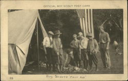 Boy Scouts "First Aid" Postcard Postcard Postcard